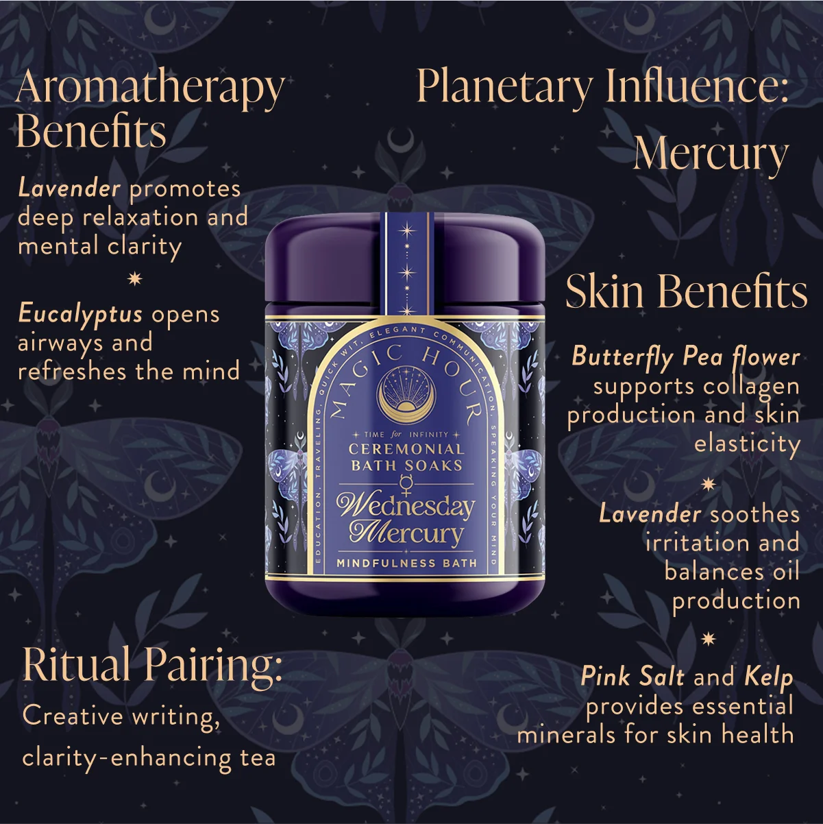 Ceremonial Bath Salt Soaks - Violet Glass Jar - Image 10