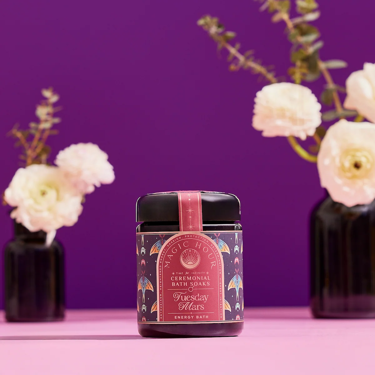 Ceremonial Bath Salt Soaks - Violet Glass Jar - Image 7