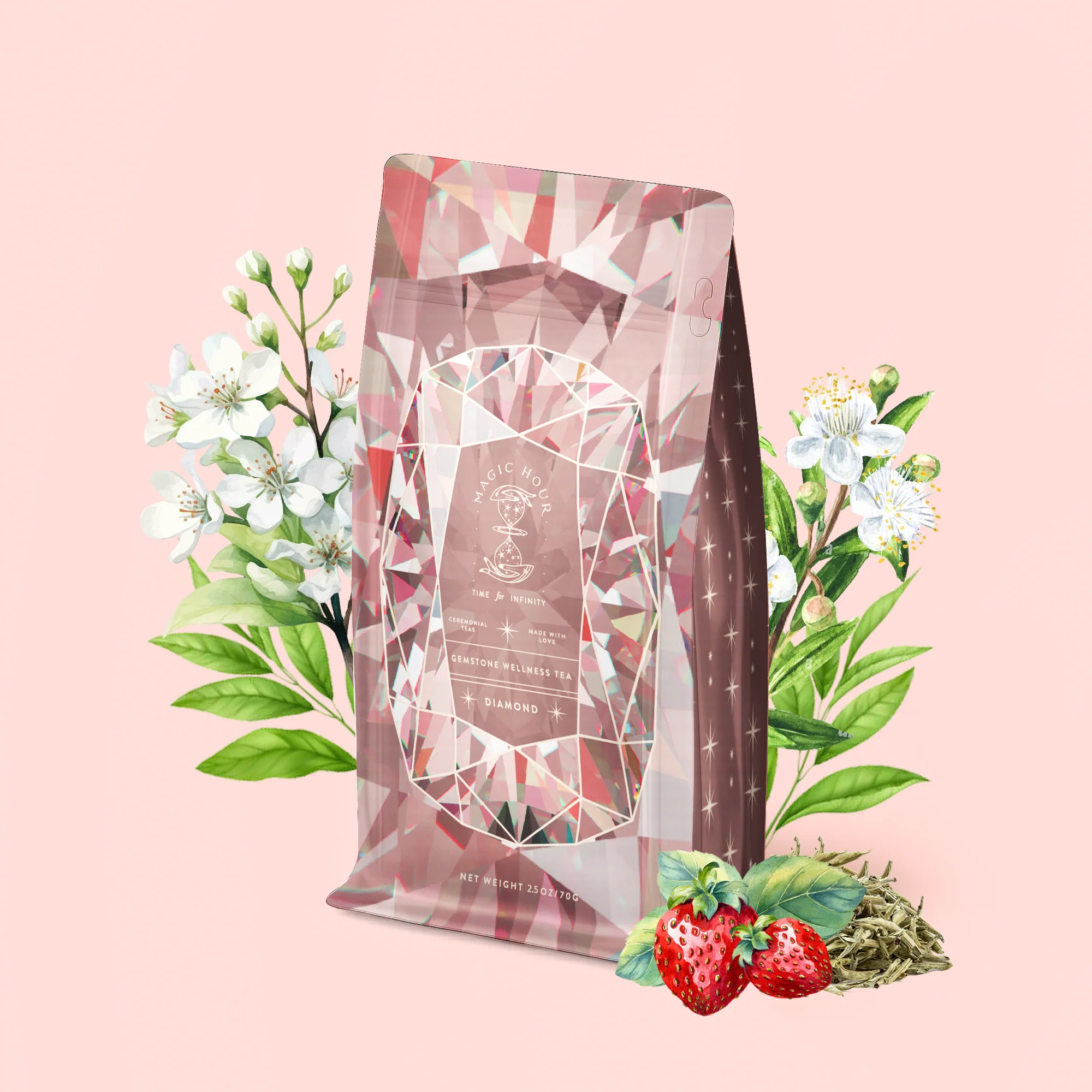 Diamond - Champagne & Strawberry Jasmine White Tea for Beautiful Skin - Image 3
