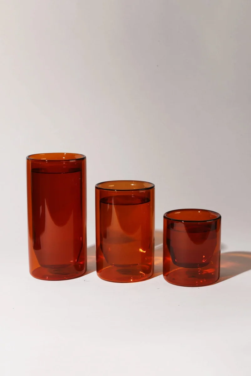 Double Walled Glass Set - Amber - Image 3