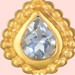 Inner Light Blue Topaz Pear Stud Earring - Image 4