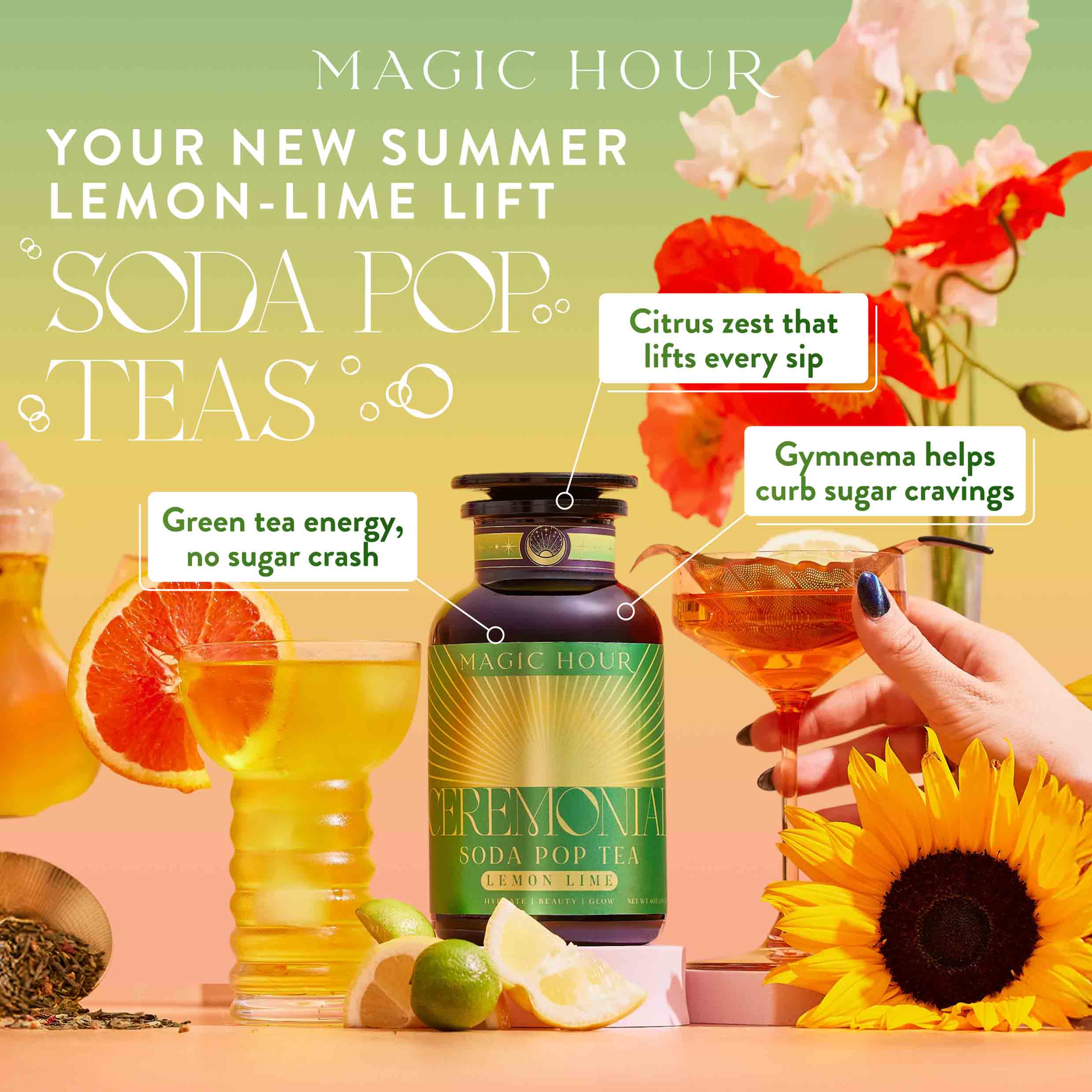 Lemon Lime Green Tea: Ceremonial Soda Pop Tea - Image 2