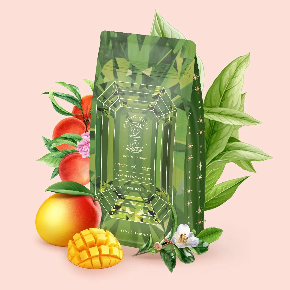 Peridot: Green Guayusa Oolong Mango-Peach Tea - Image 4