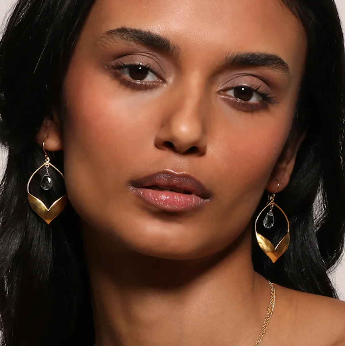 Transformed by Compassion Lotus Blue Topaz Earrings