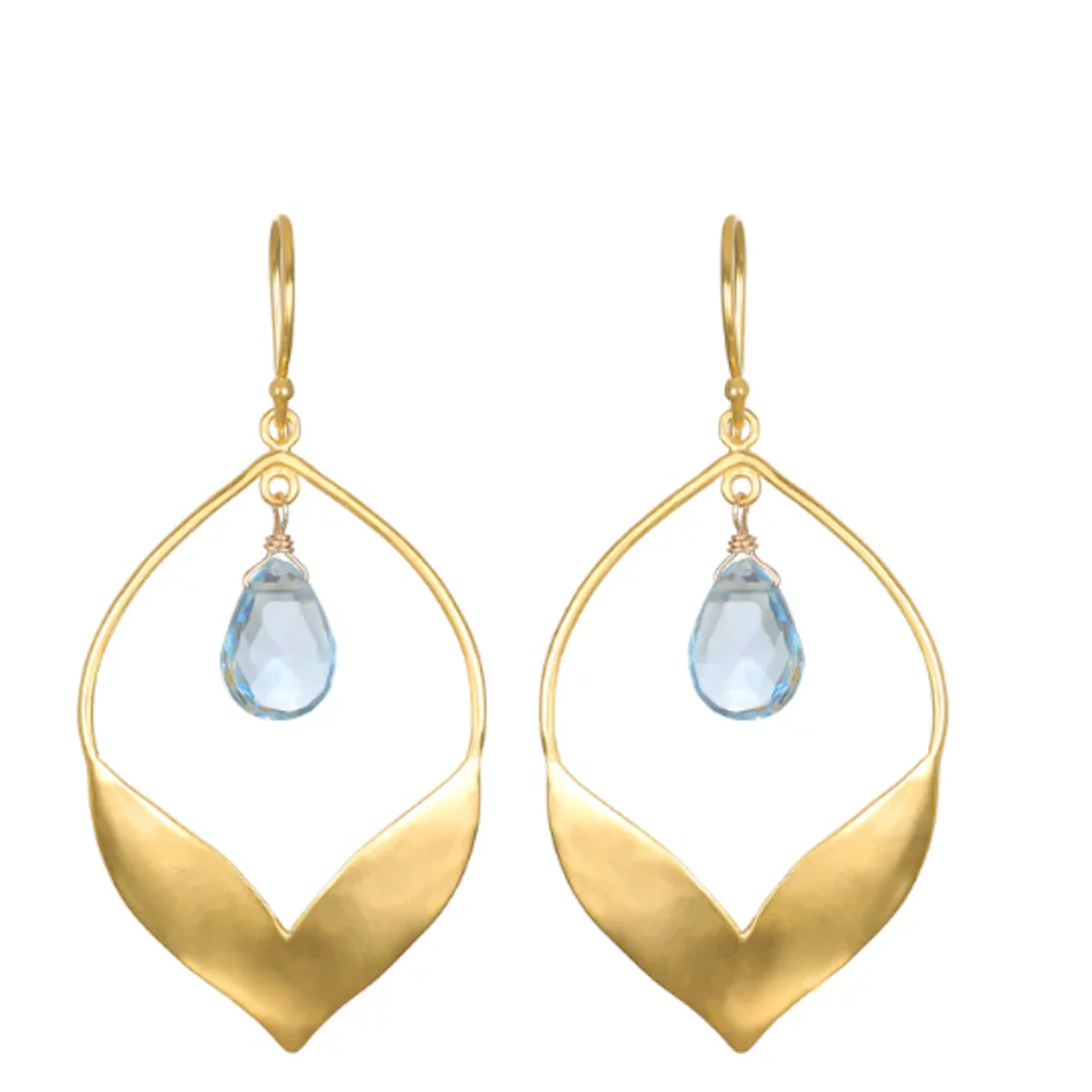 Transformed by Compassion Lotus Blue Topaz Earrings - Image 2