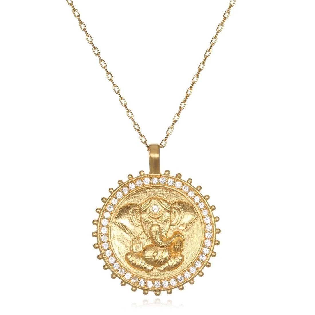 White Topaz Ganesha Necklace- ARCHIVE